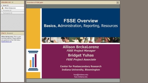 Thumbnail for entry FSSE Overview: Basics, Administration, Reporting, and Resources