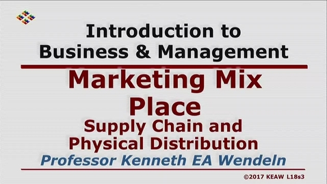 Thumbnail for X100 18-3 Supply Chain and Physical Distribution