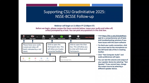 Thumbnail for entry Supporting CSU GradInitiative 2025: NSSE‐BCSSE Follow‐up