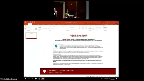 Thumbnail for “EHRs and the urgent need to address clinician burnout“ Pediatric Grand Rounds Lecture Series 2019