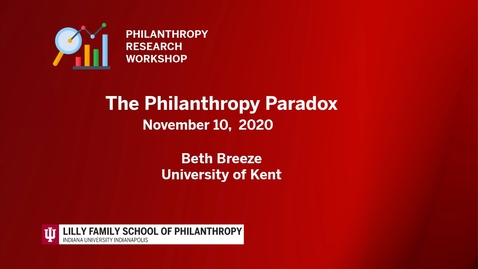 Thumbnail for The Philanthropy Paradox - Beth Breeze - Nov 10 2020