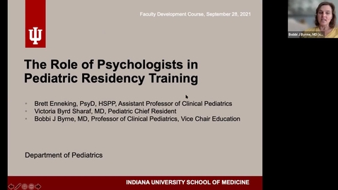 Thumbnail for The Role of Psychologists in Pediatric Residency Training