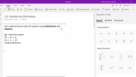 Thumbnail for entry Alg 3.2: Solving Systems using Substitution and Addition