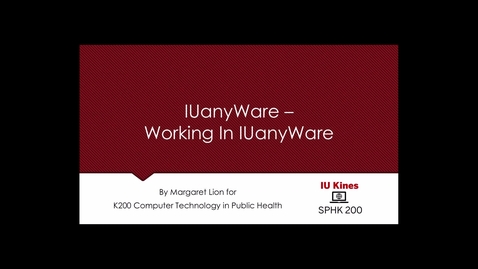 Thumbnail for IUanyWare - Working in IUanyWare