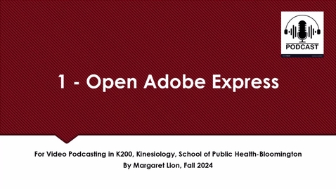 Thumbnail for 1 Open Adobe Express