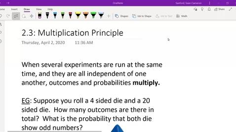 Thumbnail for S&amp;P 2.3: The Multiplication Principle