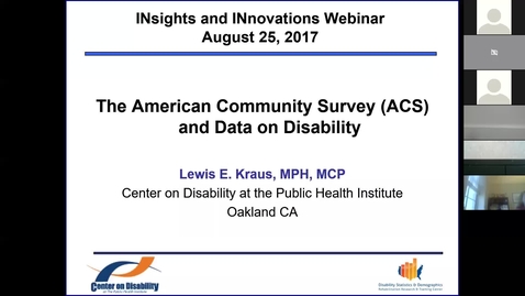 Thumbnail for August Insights and Innovations: The American Community Survey (ACS) and Data on Disability