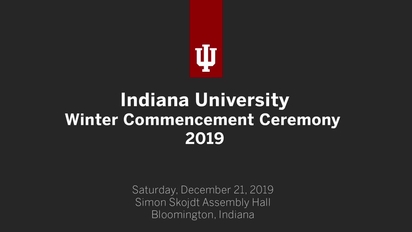 Iu Winter Commencement Ceremony 2019 Indiana University