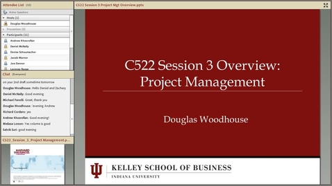 Thumbnail for dwoodhou MP4s_C522 Woodhouse_C522 Woodhouse Session 3 Project Mgt Overview
