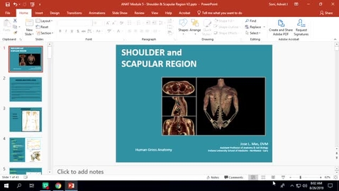 Thumbnail for entry IUSM NW HS 08/26/19 Shoulder and Scapular Region