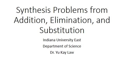 Thumbnail for entry Synthesis Problems Involving Addition, Elimination, and Substitution