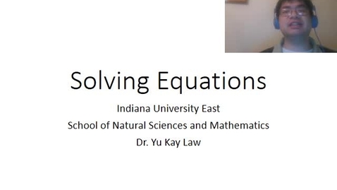 Thumbnail for entry Solving Equations