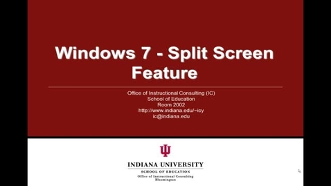 Thumbnail for Windows 7 - Split the Screen