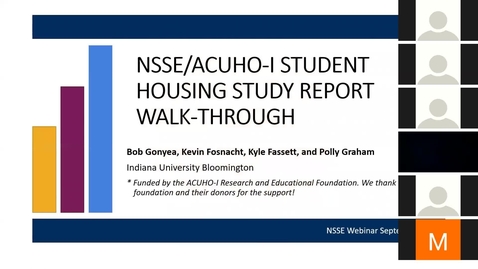 Thumbnail for entry NSSE Student Housing Report Walk-through