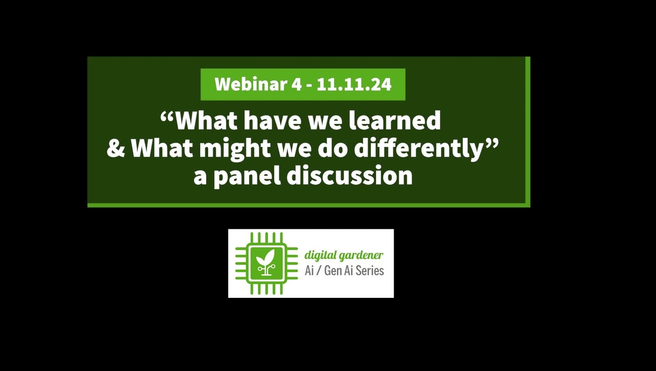 DGI AI/GenAI Panel Discussion - &quot;What we've learned and what we might do differently&quot;