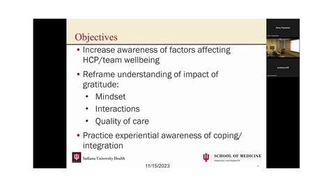 Thumbnail for GI Wellness Seminar 11/15/23 - The Science of Gratitude