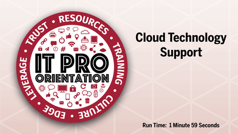 Thumbnail for entry Cloud Technology Support