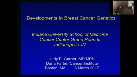 Thumbnail for entry IUSCC_Grand_Rounds, March 3, 2017, Judy Garber, MD, MPH