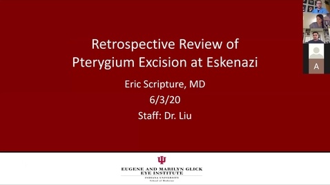Thumbnail for entry Retrospective review of pterygium excision at Eskenazi