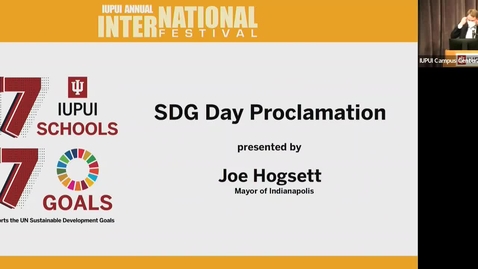 Thumbnail for entry Mayor Joe Hogsett: IUPUI International Festival - Making the World a Better Place with the SDGs