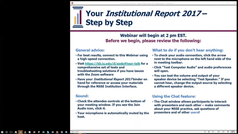 Thumbnail for entry Your NSSE Institutional Report 2017: Step by Step