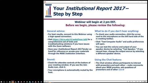Thumbnail for Your NSSE Institutional Report 2017: Step by Step