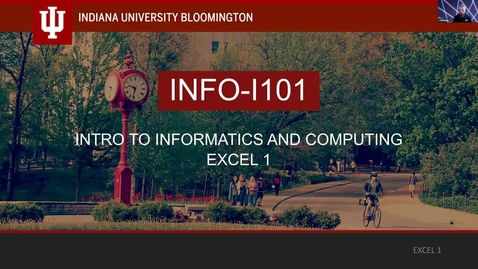 Thumbnail for INFO I101 LAB Excel 1
