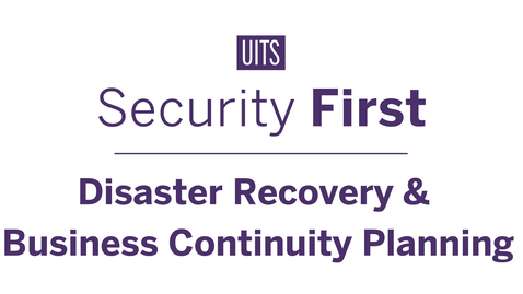 Thumbnail for entry Disaster Recovery and Business Continuity Planning