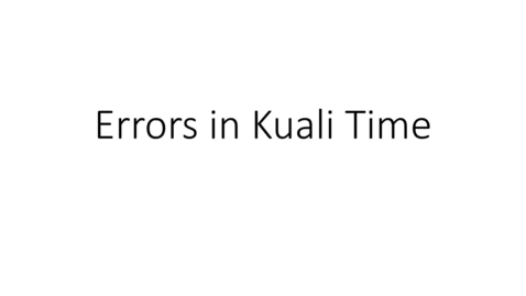 Thumbnail for Kuali Time - the expected hours not met error