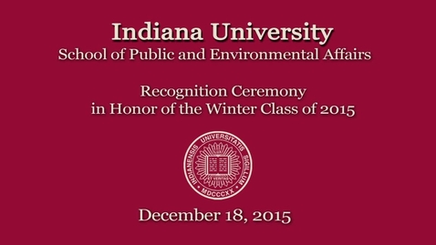 Thumbnail for entry SPEA Winter Commencement Recognition