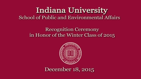 Thumbnail for SPEA Winter Commencement Recognition