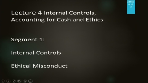 Thumbnail for entry A186 04-1 Internal Control, Accounting for Cash and Ethics