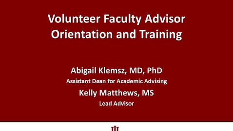 Thumbnail for entry Volunteer Faculty Advisor Orientation 2016