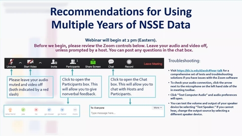 Thumbnail for entry Recommendations for Using Multiple Years of NSSE Data