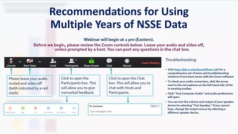 Thumbnail for Recommendations for Using Multiple Years of NSSE Data