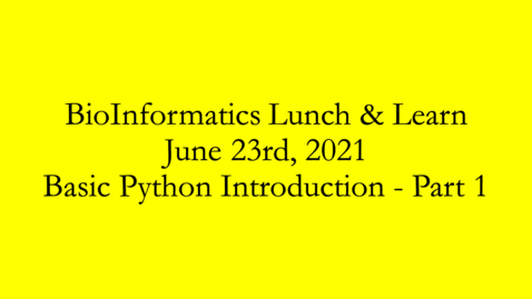 Thumbnail for Basic Python Introduction Part 1