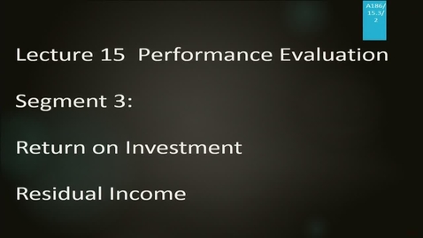 Thumbnail for A186 15-3: Performance Evaluation