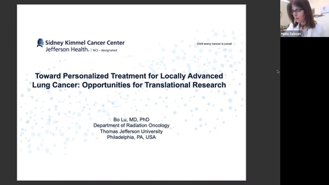 Thumbnail for IUSCCC Seminar 3/14/2022: “Toward Personalized Treatment for Locally Advanced Lung Cancer: Opportunities for Translational Research” Bo Lu, MD, PhD, Professor (Tenured), Department of Radiation Oncology, Thomas Jefferson University
