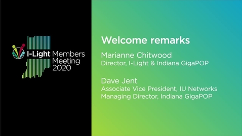Thumbnail for Welcome remarks:  Marianne Chitwood,  Dave Jent