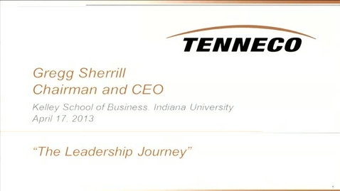 Thumbnail for Gregg Sherrill_The Leadership Journey (First Visit: April 2013)