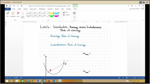 Thumbnail for M215_2.1 Limits, Ave &amp; Inst Rate of Change