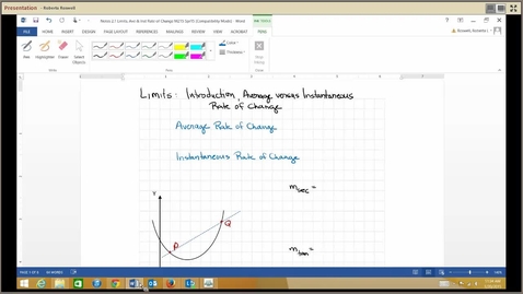 Thumbnail for entry M215_2.1 Limits, Ave &amp; Inst Rate of Change