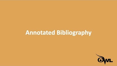 Thumbnail for What is an Annotated Bibliography?