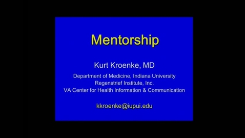 Thumbnail for GRAD_G1667 TandT Lecture 5 Mentorship Kroenke 08Sep15 - Clipped by Carrie Hansel