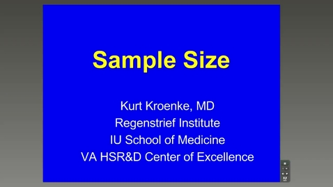 Thumbnail for entry Sample Size, Kurt Kroenke, M.D.