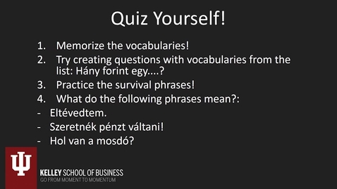 Thumbnail for IU CIBER Hungary Language &amp; Culture Modules 8: Dining &amp; Survival Phrases