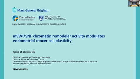 Thumbnail for IUSCCC Grand Rounds 11/7/2025: “SWI/SNF mutations and cell plasticity in endometrial cancer” Jessica St. Laurent, MD