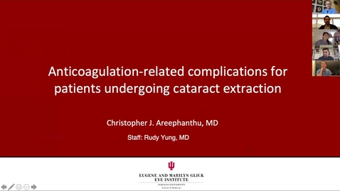 Thumbnail for entry Anticoagulation-related complications for patients undergoing cataract extraction