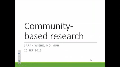 Thumbnail for entry Community Based Research Wiehe 22Sept15