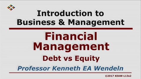 Thumbnail for entry X100 13-2 Debt vs Equity